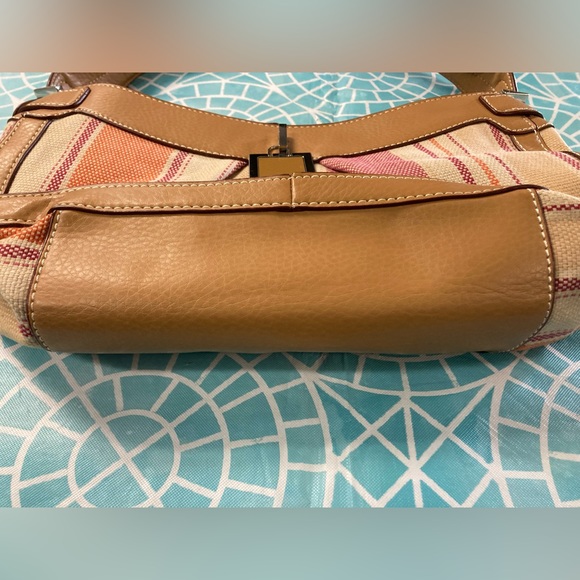 Etienne Aigner Bags Etienne Aigner Canvas Striped Purse With Tan